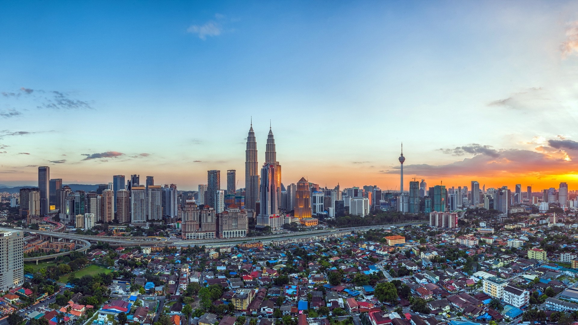 Malaysia Petronas Twin Towers Sky Top View 85517 1920x1080